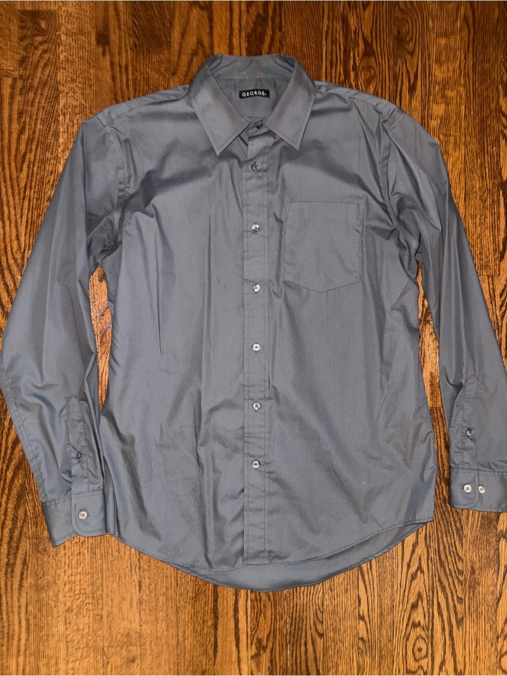 George Men's Gray Long-Sleeve Dress Shirt